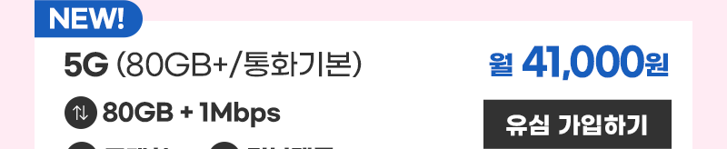 5G 유심 (80GB+/통화기본)