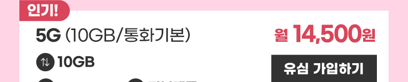 5G 유심 (10GB/통화기본) 가입하기