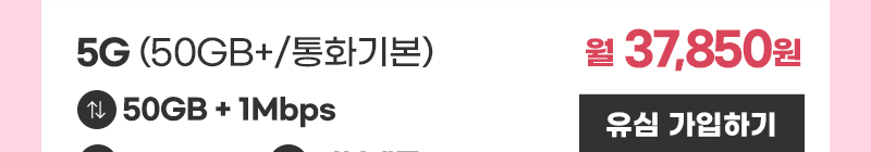 5G 유심 (50GB+/통화기본) 가입하기