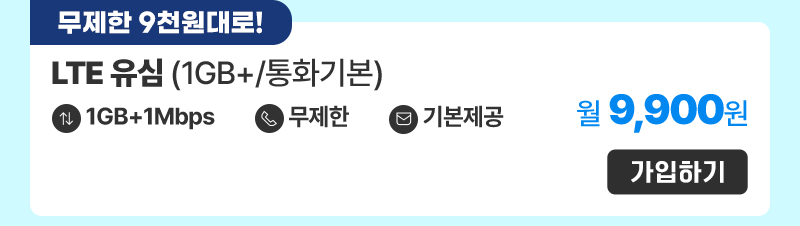 LTE 유심(1GB+/통화기본) 가입하기