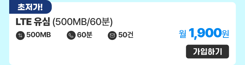 LTE 유심(500MB/60분) 가입하기
