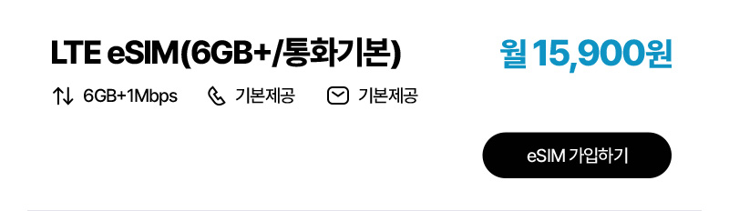 LTE eSIM(6GB+/통화기본)