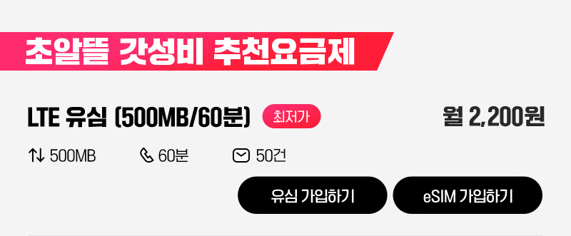 LTE유심(500MB/60분)