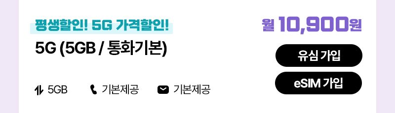 5G(5GB/통화기본)