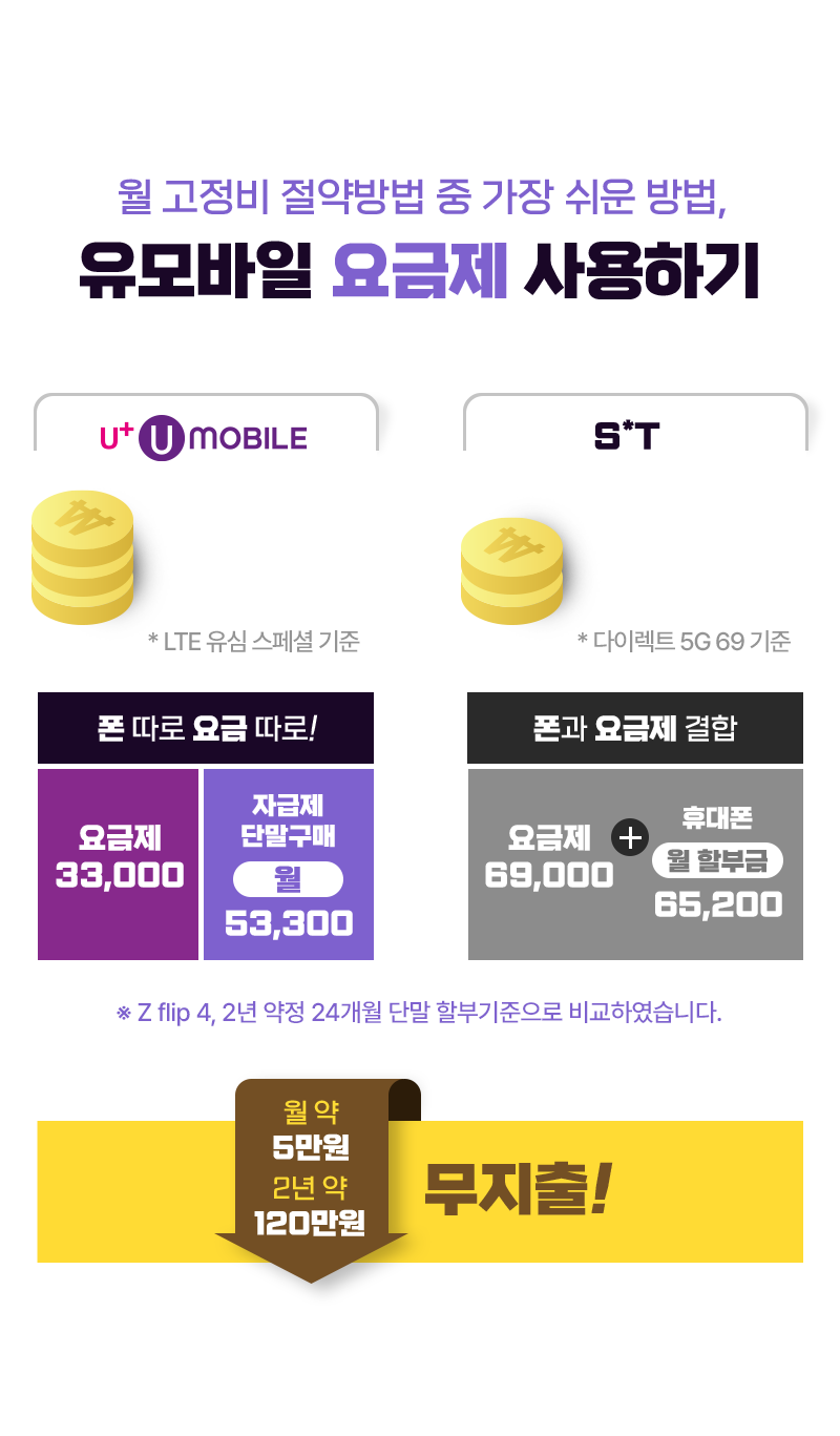 유모바일 자급제 기획전