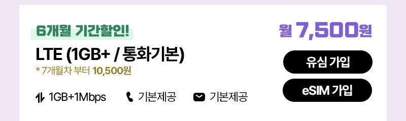 LTE(1GB+/통화기본)