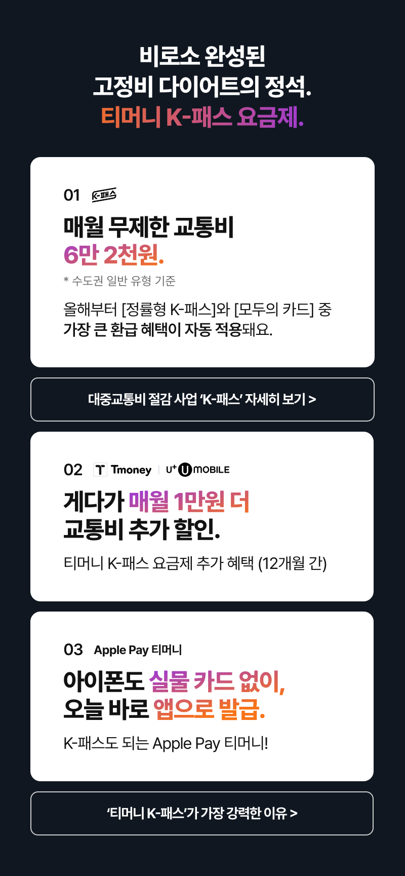 비로소 완성된 고정비 다이어트의 정석. 티머니 K-패스 요금제.